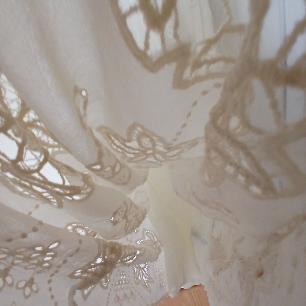 Nwt. Ltd Ed. Elegant Boho Cream/off White Lined Maxi Embroidery & Crochet Dress - Picture 14 of 16